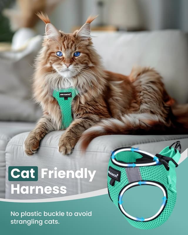 Detalle de FAYOGOO Cat Harness and Lead Set (Escape Proof, Reflective) for Small to Large Cats