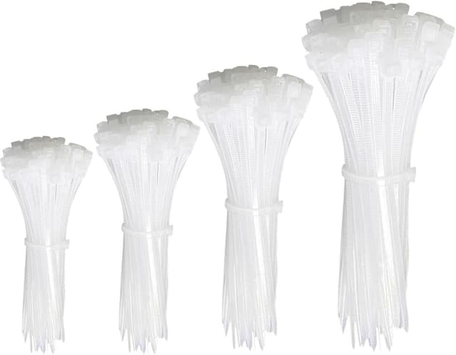 Imagen de 200 Stück Kabelbinder Weiß Set 100/150/200/300mm en OfertitasTOP
