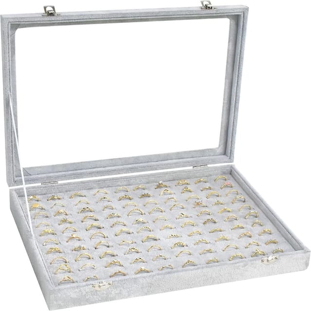 Imagen de Bivisen Ring Display Case Organizer Box 100-slot 📦 en OfertitasTOP