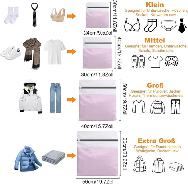 Thumbnail 1 de Dntorx Wäschenetz 6er Set mit Reißverschluss