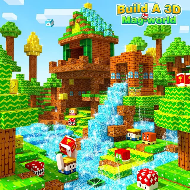 Detalle de LUVTOY Magnetische Bausteine für Kinder – magnetisches Spielset ab ca. 3 Jahren