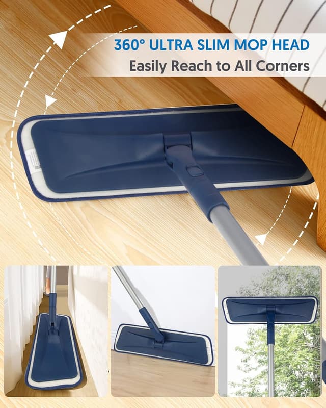 Thumbnail 3 de BPAWA 150cm flat microfibre mop with 4 pads 🧹