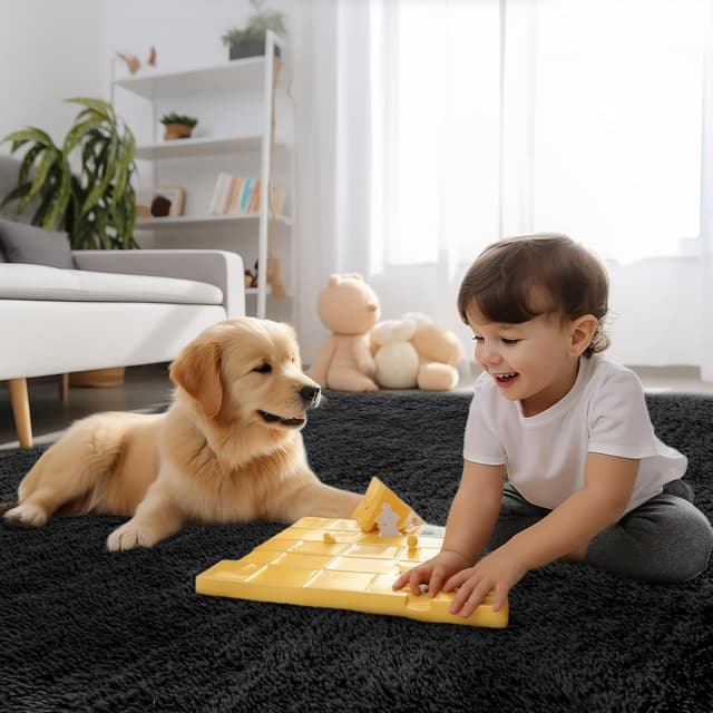 Thumbnail 6 de Sour Lemon Rugs Living Room 300x425cm Black shaggy rug with non-slip dotted backing