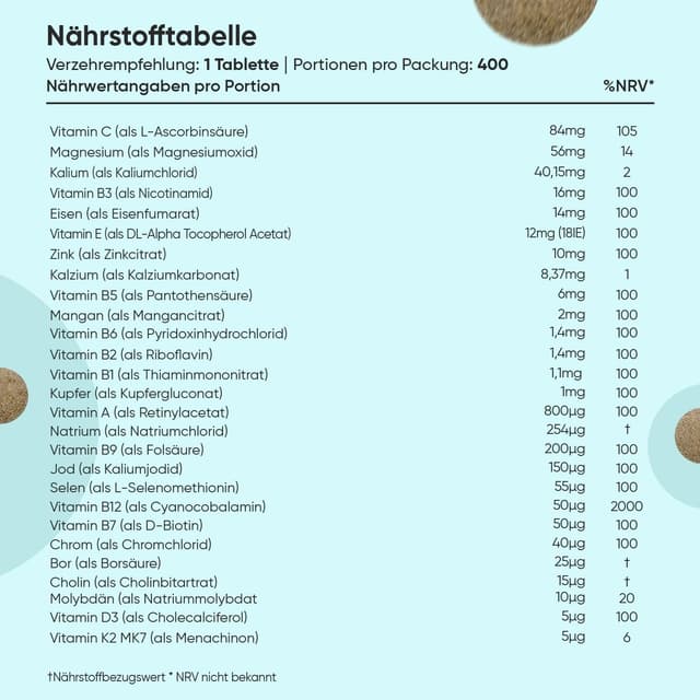 Thumbnail 2 de WeightWorld Multivitamin Tabletten 400 💊