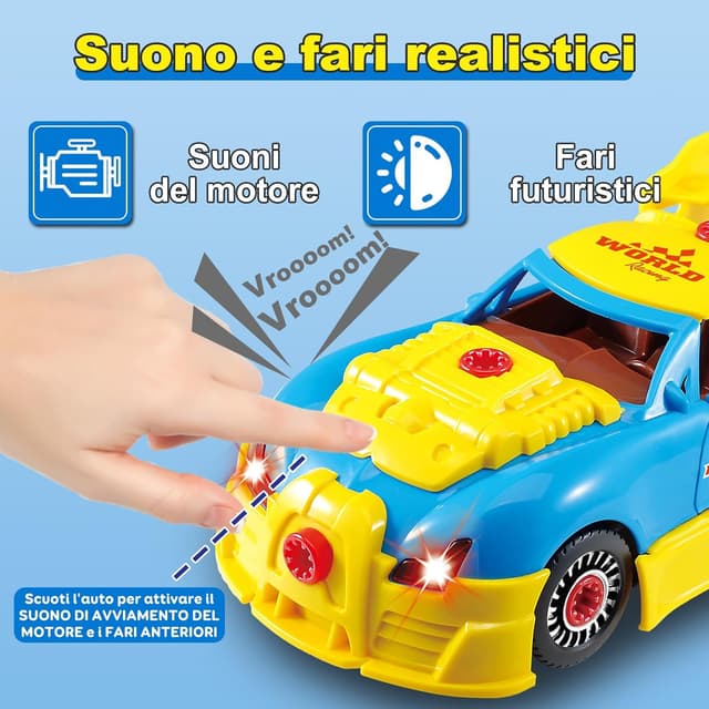 Detalle de Pup Go: modellini auto da costruire per bambini (3-5 anni), 30 pezzi con trapano elettrico di simulazione, suoni e LED