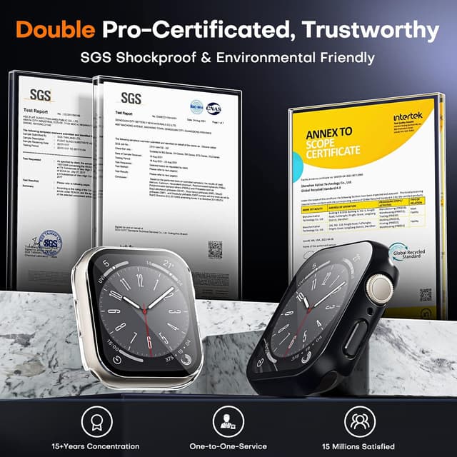 Thumbnail 5 de TOCOL 2 Pack HD Case for Apple Watch 45mm