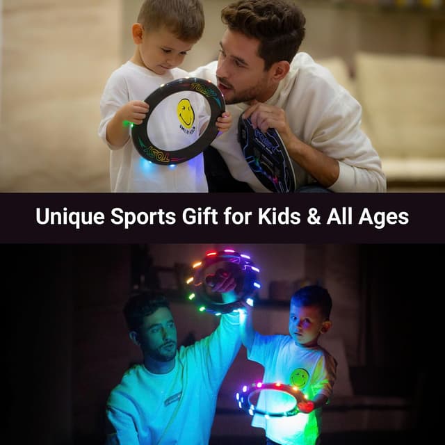 Detalle de TOSY Flying Ring 2-pack (36 RGB LEDs) – waterproof flying disc for kids and teens