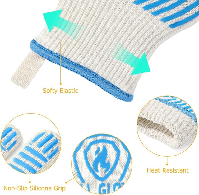 Thumbnail 5 de QUWIN 1472℉ Heat Resistant BBQ Gloves