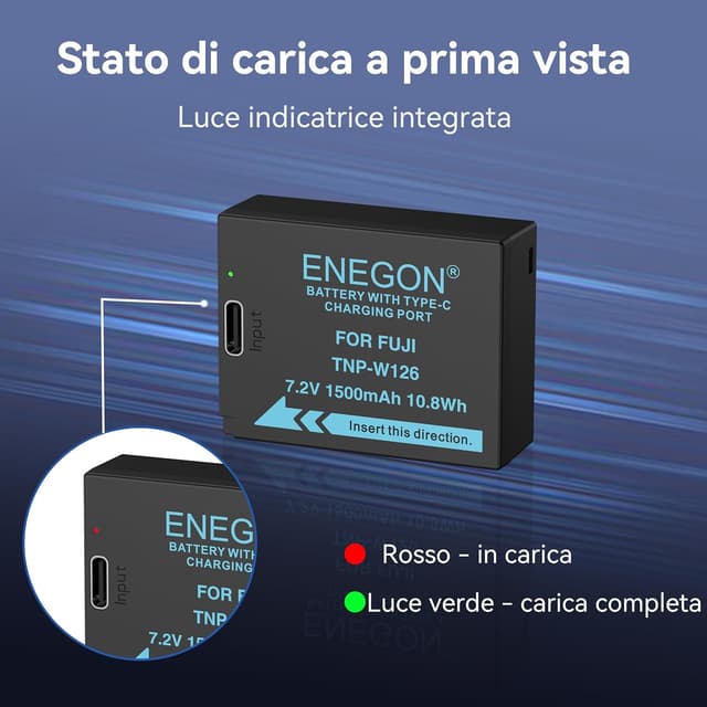 Thumbnail 5 de ENEGON NP-W126 1500mAh batteria per Fujifilm