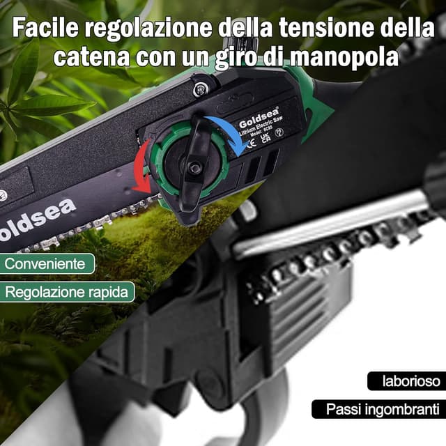 Detalle 2 de Goldsea Mini Motosega 8 pollici 800 W