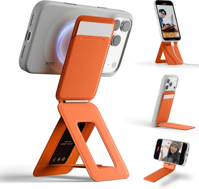 Detalle de MOFT Handy-Stativ für Smartphone (3-in-1) aus veganem MOVAS Leder, ultradünn & tragbar, mit MagSafe-Option