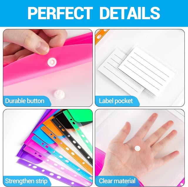 Thumbnail 2 de TOOELMON Punched Pockets A4 Wallets 12 Pack