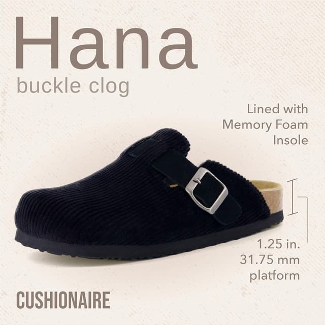 Detalle 2 de CUSHIONAIRE Hana women's clogs with cork insole 👞