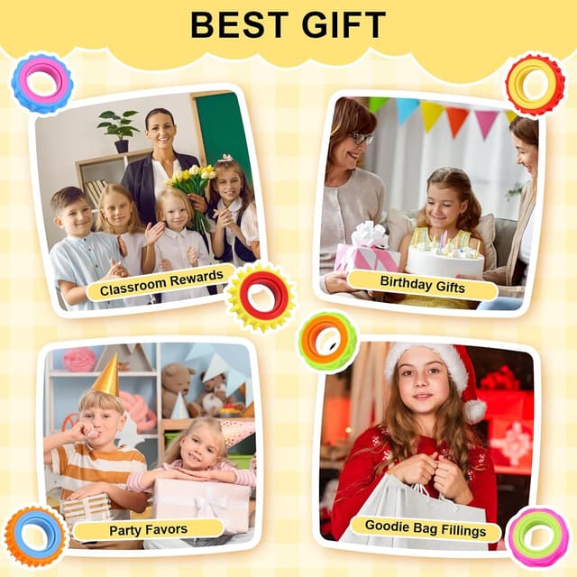 Thumbnail 6 de Nivaobi Fidget Ring Toys: 12er Set Anti-Stress-Ringe mit Akupressur-Feeling