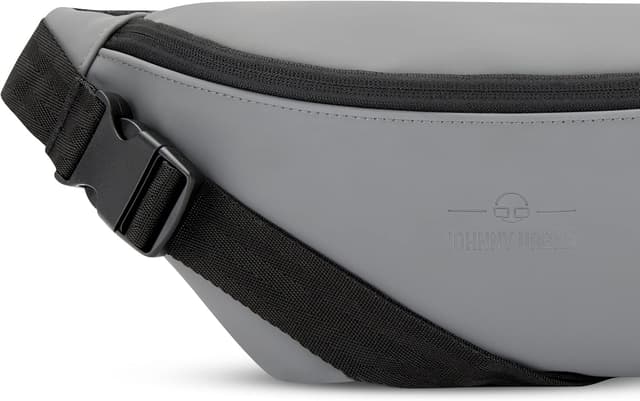 Detalle de Johnny Urban Riley Bauchtasche (Grau) – Gürteltasche & Crossbody mit flexiblem Gurt