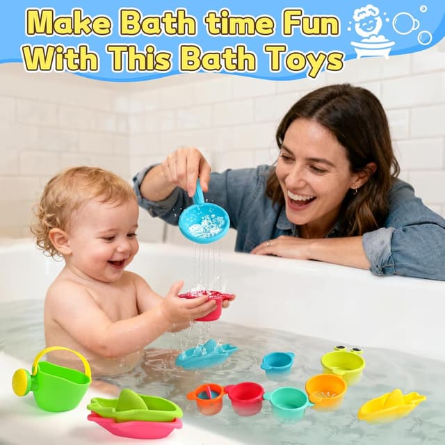 Thumbnail 1 de Bath Toys Caterpillar Set 13 PCS for 1 Year Old
