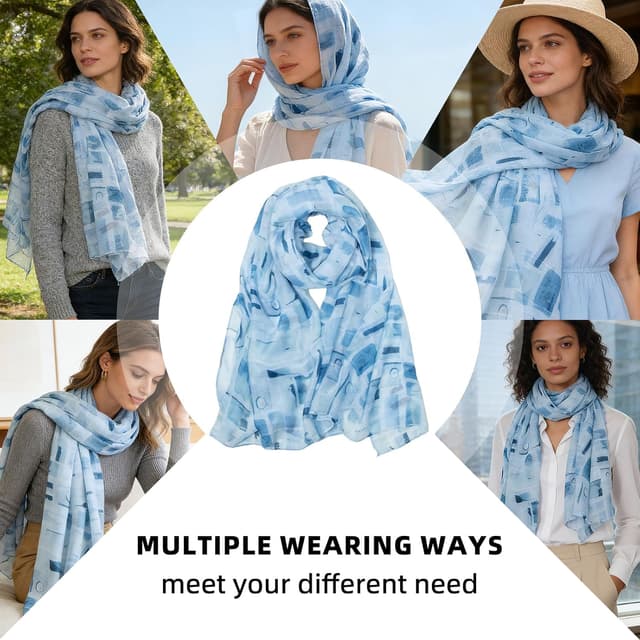 Thumbnail 6 de RIIQIICHY Pañuelo 180 x 90 cm para mujer