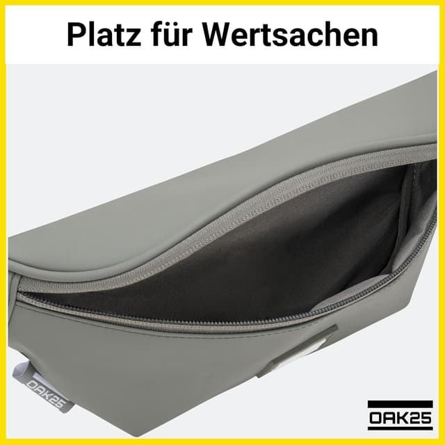 Detalle de OAK25 Marsupio Unisex Everyday Sling verde con tessuto idrorepellente e scomparto antifurto