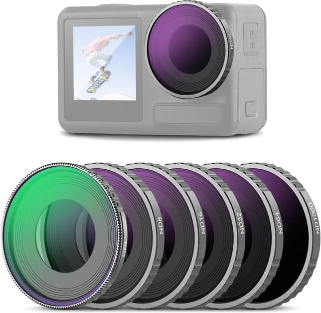 Detalle de NEEWER CPL & ND Filter Set für DJI Osmo Action 4/Action 5 Pro (6er Pack) – FL-A13