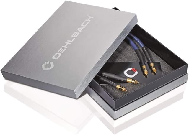 Detalle 2 de OEHLBACH Series 1 High-End Stereo Audio-Cinch Kabel-Set (RCA), Made in Germany, Mehrfachschirmung – 2 x 1,75 m, blau