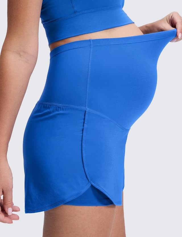 Detalle de CRZ YOGA shorts de maternité 2 en 1 Femmes Feathery-Fit Soft, hauteur super haute et poches
