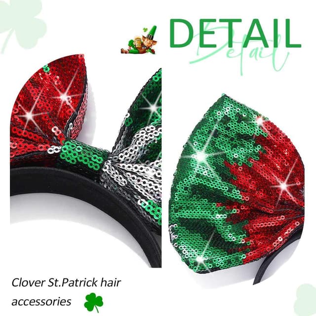 Thumbnail 3 de Zoestar St. Patrik's Day fascia capelli verde 🎉