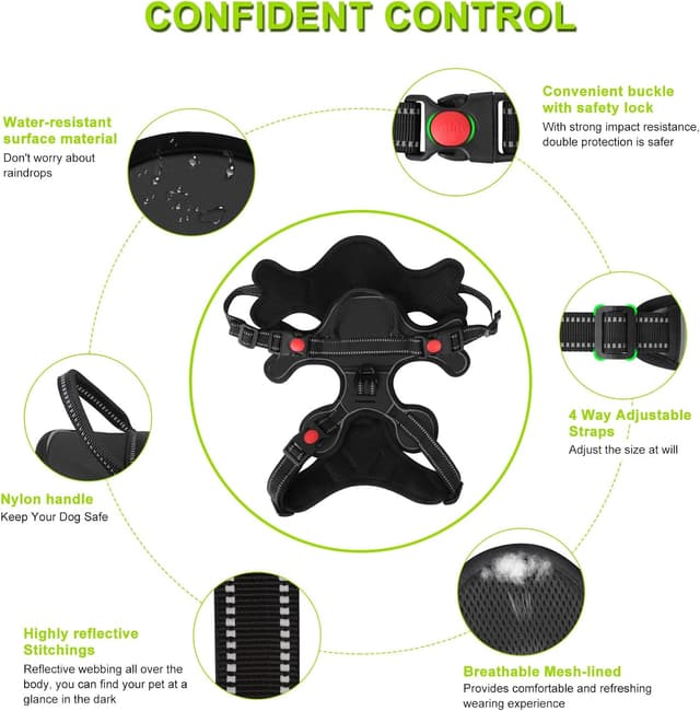 Detalle 2 de Gimilife Dog Harness Reflective No Pull