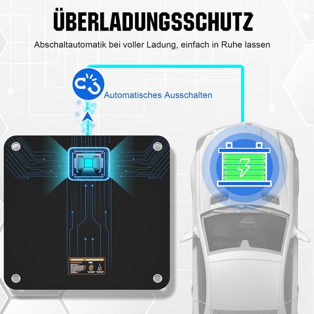 Detalle de ECO-WORTHY 12 Volt 10 Watt Solar-Erhaltungsladegerät für Autobatterie (mit Krokodilklemmen & Zigarettenanzünderadapter)