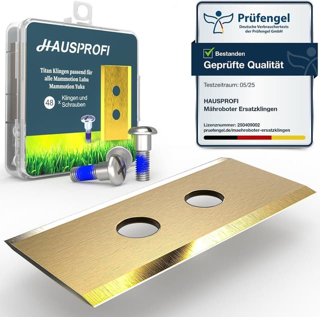 Detalle de HAUSPROFI 48x Titan-Ersatzklingen für Mammotion LUBA & YUKA (DIN EN 50636-2-107 geprüft)