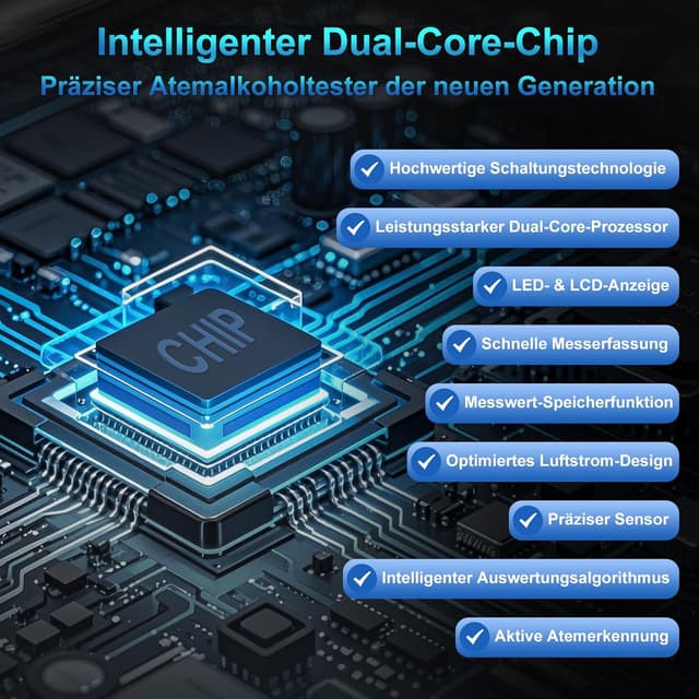 Thumbnail 1 de Alkoholtester Alkomat Dual-Sensor 20 Mundstücke