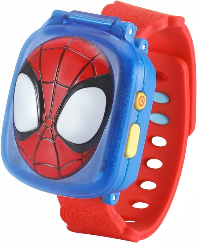 Detalle de VTech Spidey Learning Watch (Spidey and His Amazing Friends) – Interactive time-telling clock toy for ages 2–5, red