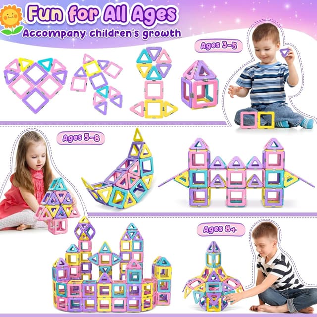 Detalle de COOLJOYA Costruzioni Magnetiche per Bambini da 40 pezzi (blocchi magnetici Montessori, 3–8 anni)