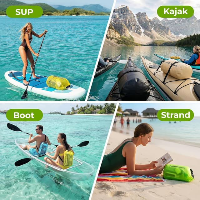 Detalle de Nordlight Dry Bag wasserdichte Tasche (2–30 l) mit Roll-Top und Schultergurt