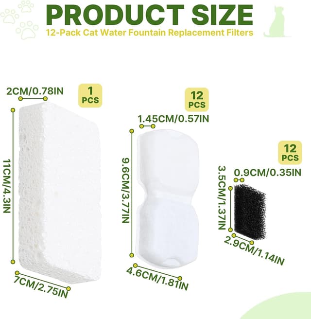 Thumbnail 1 de Universal cat water fountain filters 12 pack