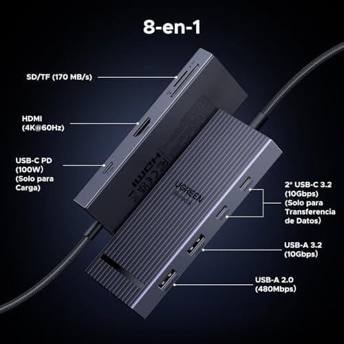 Thumbnail 1 de UGREEN Revodok Pro 108 Hub USB-C 10Gbps 🔌