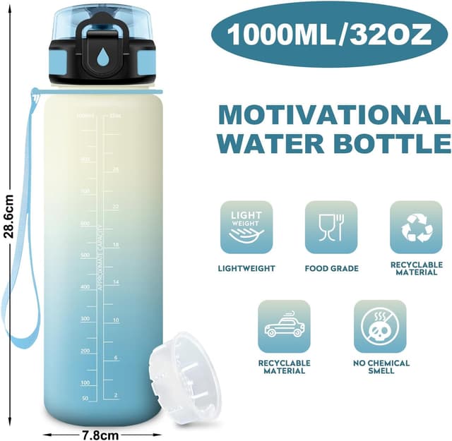 Thumbnail 5 de JAPORIA Borraccia 1 Litro con filtro e indicatore tempo 🚰