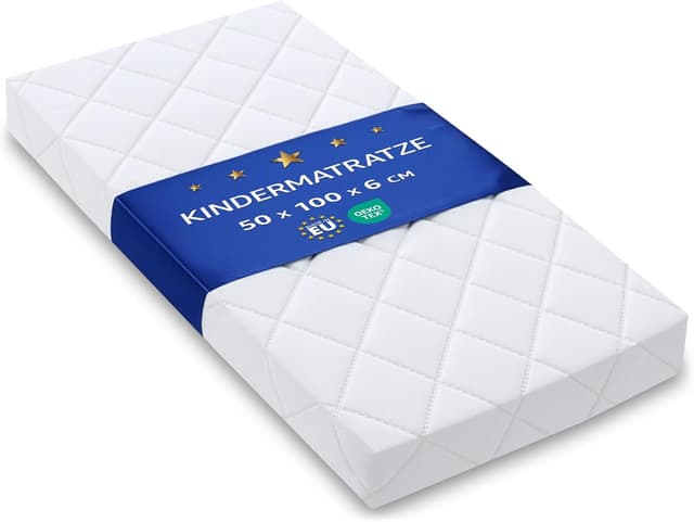 Detalle de Stubenwagen Baby Matratzen für Kinderwagen 50x100 cm – Oeko‑Tex Matraze mit waschbarem Bezug (Basic/Premium)