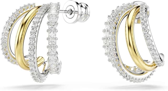 Detalle de Swarovski Hyperbola pendientes aro Mini blancos 💍