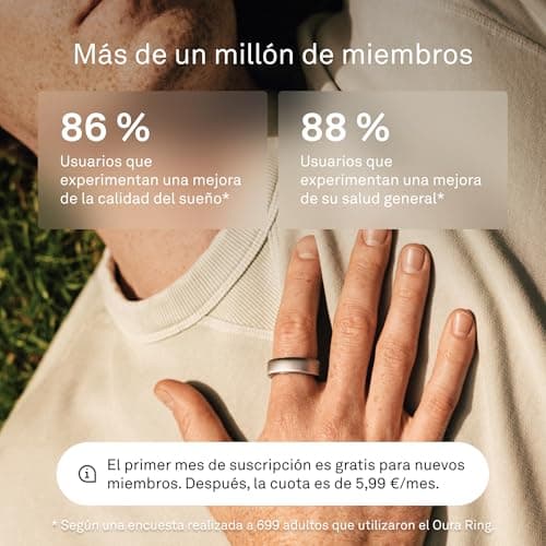 Thumbnail 6 de Oura Ring Gen3 Horizon Brushed Titanium (Talla 13) — anillo inteligente para sueño, frecuencia cardíaca y estrés