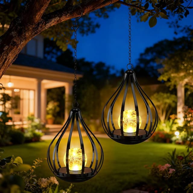 Detalle de KagoLing solar garden lanterns 2 pack
