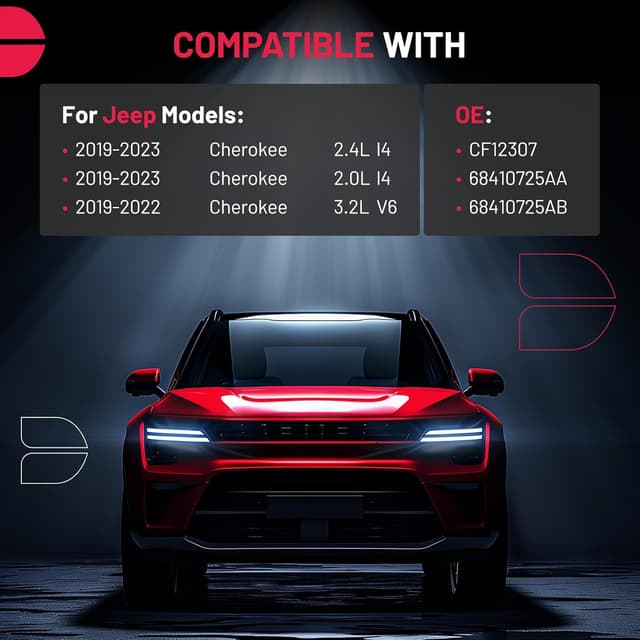 Detalle 2 de BDFHYK CF12307 Cabin Air Filter with Activated Carbon for Jeep Cherokee (2019–2023)