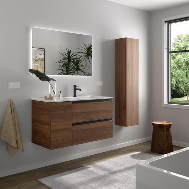 Detalle de Salgar Bequia Plus Metal mueble baño 2 cajones 1 poza 🚽