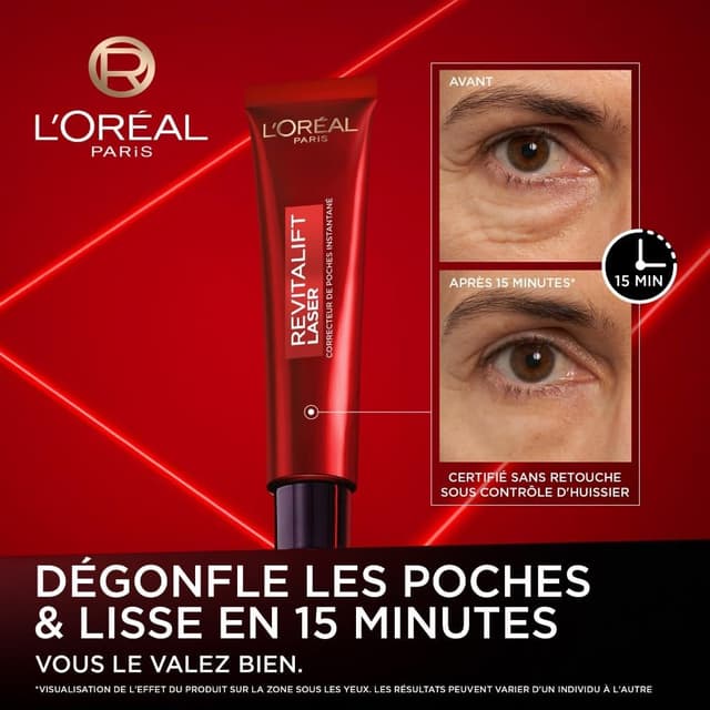 Detalle 2 de L'Oréal Paris Revitalift Laser Eye Bag 15 ml — soin contour des yeux