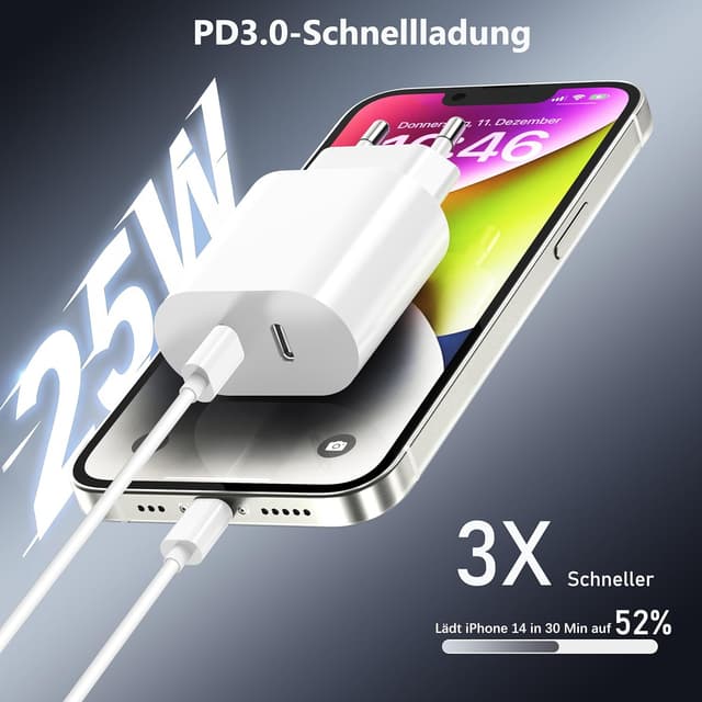 Thumbnail 2 de USB C Schnellladegerät 25W Kabel-Set