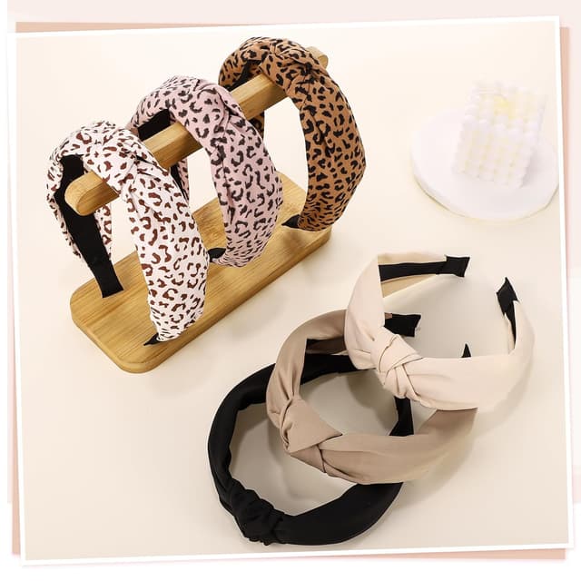 Thumbnail 6 de 6 StĂŒck Haarreifen Set Leopardenmuster 18 cm đ