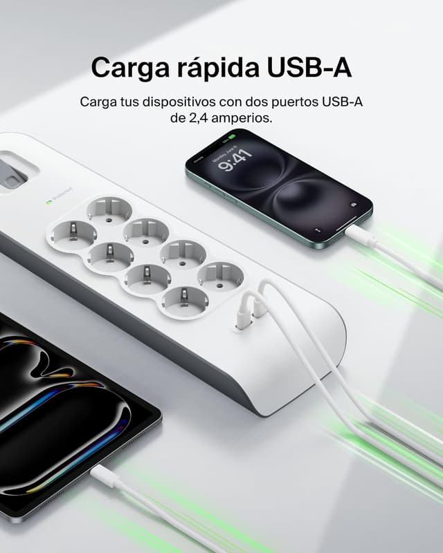 Thumbnail 4 de Belkin Regleta 8 tomas USB-A 2,4 A 2 m