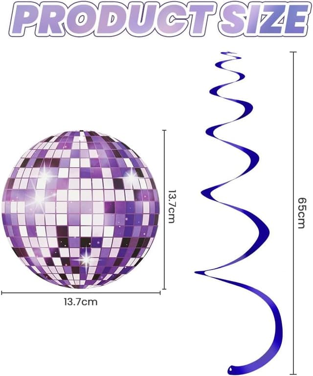 Thumbnail 2 de OFFCUP 12pcs Décorations Disco 60 cm