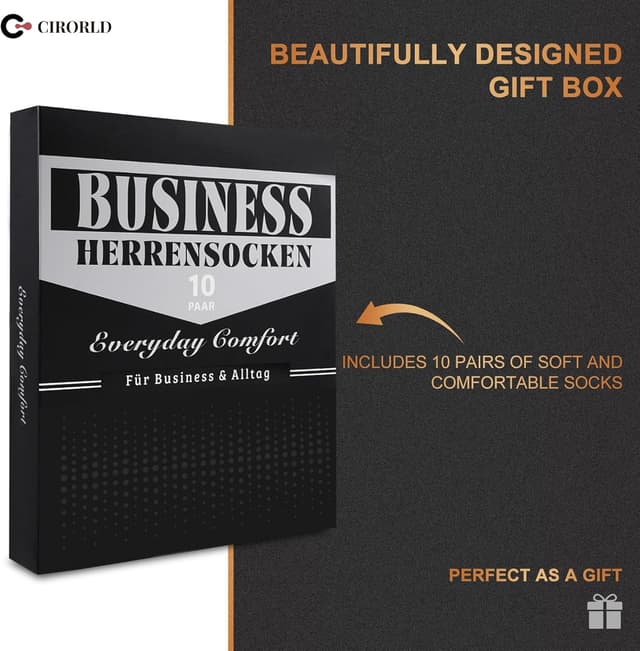 Thumbnail 6 de Cirorld chaussettes homme en coton (lot de 6/10 paires) avec coffret cadeau
