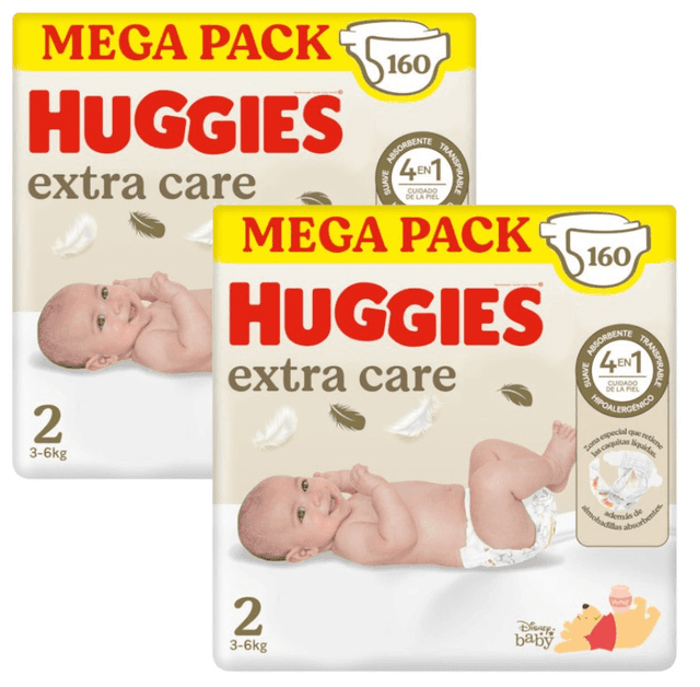 Imagen de Huggies Extra Care Pañales Disney Talla 2 (3-6 Kg) 🦄 320 Uds en OfertitasTOP