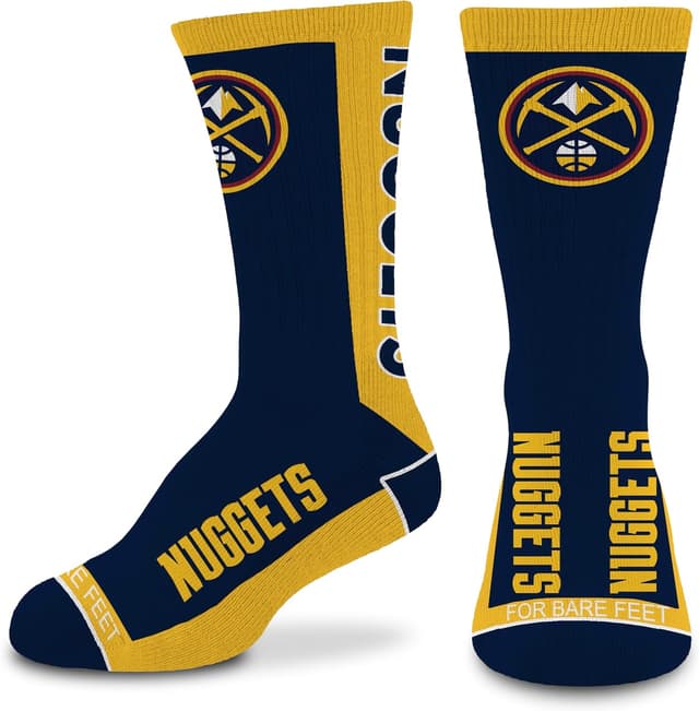 Detalle de For Bare Feet NBA Unisex Kids NBA MVP Crew Sock Youth — Memphis Grizzlies